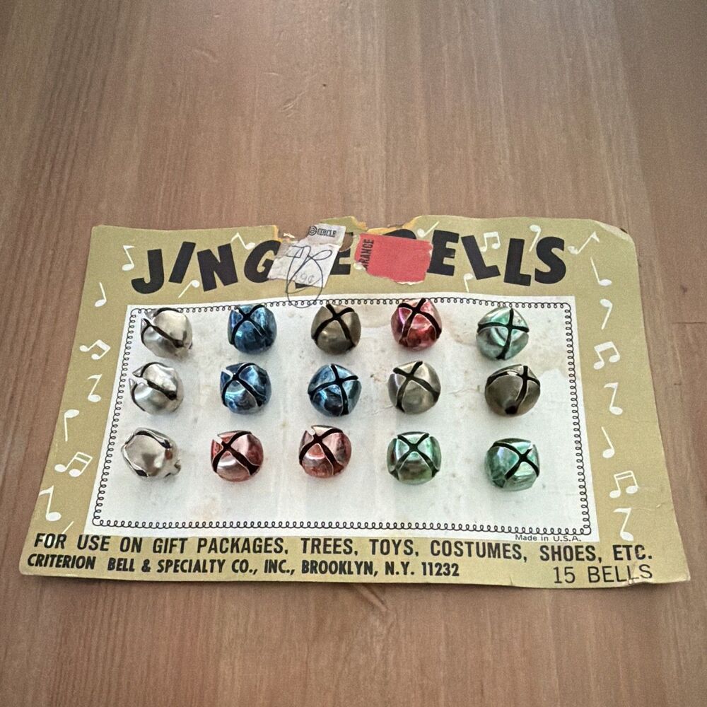 Vintage 1970s Criterion Jingle Bells 15 Multicolor Metal Original Card USA